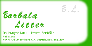 borbala litter business card